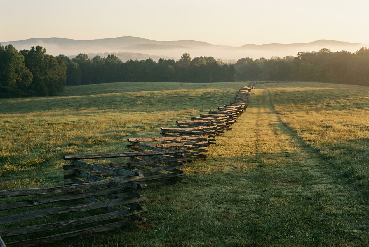 Rolling upstate farmland at morning